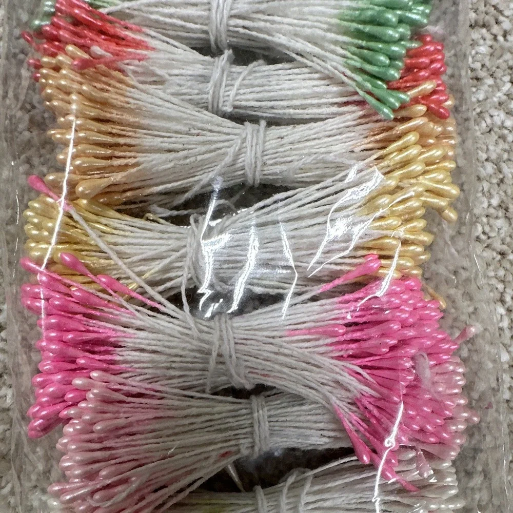 Artificial Flower Stamens/Pistils Metallic Finish Assorted Colors 1000 Pairs